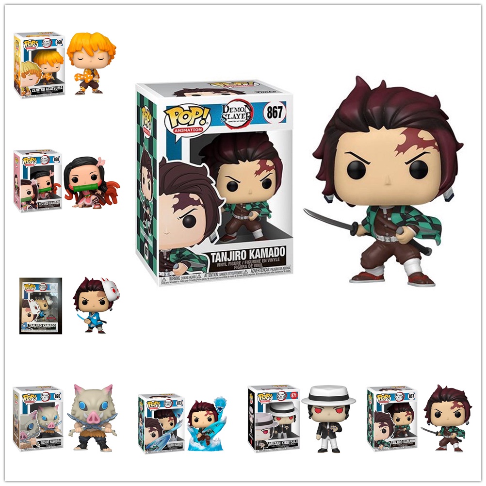 Funko Pop Demon Slayer Banjirou 873 Nezuko 868 Agatsuma Zenitsu/Hibira Inosuke Action Figure Brinquedos Modelo Bonecas