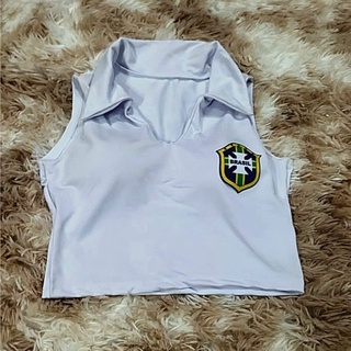 Trendy EOS Cropped Feminino Regata Brasil Copa do Mundo BrazilCore