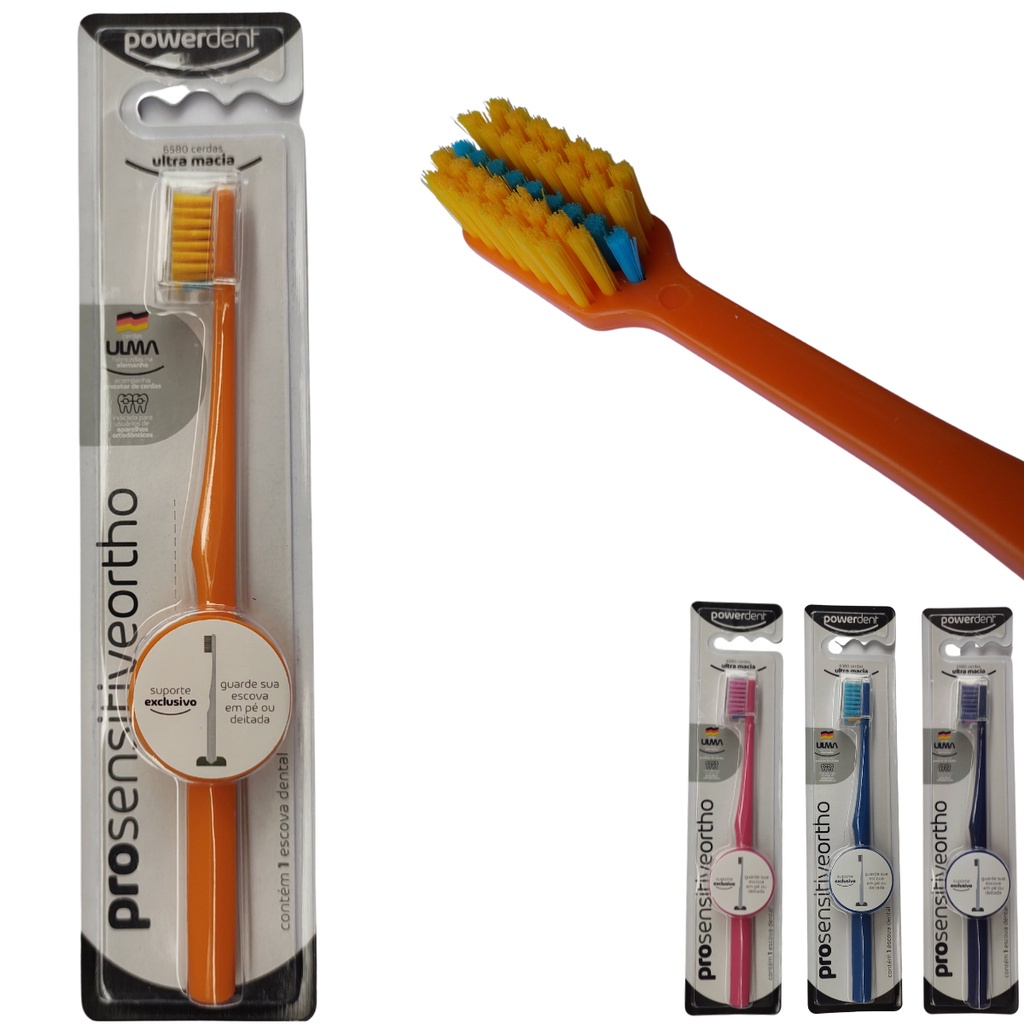 Escova dental para aparelho ortodôntico ultramacia com cerdas que ...