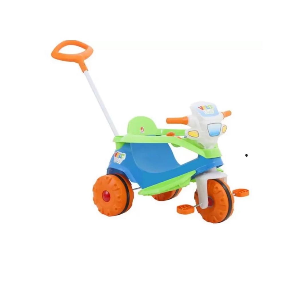 Triciclo Infantil - Passeio e Pedal - Velobaby G2 - Azul - Bandeirante