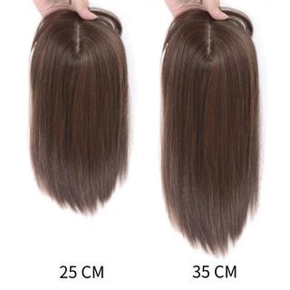 Peruca Feminina Longa Top De Cabelo Pedaço De Substituição Franja Ar Capa Branco Natural Do Simulação Bloco