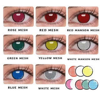 Uyaai 2pcs / Par Mesh Série Lentes De Conta De Halloween Lentes De Conta Cor Da Cosplay Parágrafos Olhos Cosplay De 14.5mm