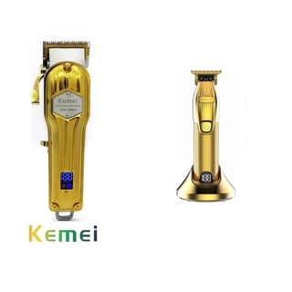 Máquina Cortar Cabelo Profissional Km 1984 + Maquina De Acabamento Profissional Km- I32S