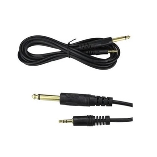 Cabo P2 Estereo P10 Mono 1,5 Metro Dupla Blindagem Dourado