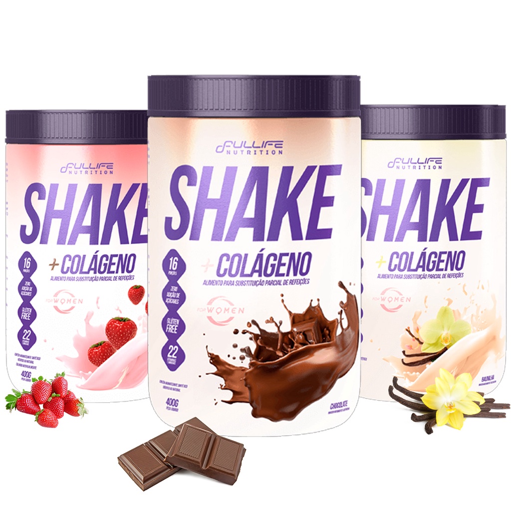 Kit Shake Substituto De Refeição Zero Açúcar Com Colágeno Fullife 3 ...