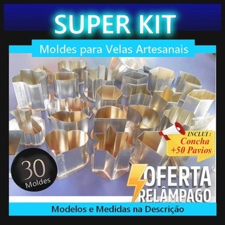 Kit 30 Moldes para Velas Artesanais+Concha/Pavio +Brinde