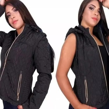 Jaqueta vira colete hot sale feminino