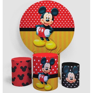 Trio Capa Cilindro Mickey Vermelho+Capa Painel Veste Facil