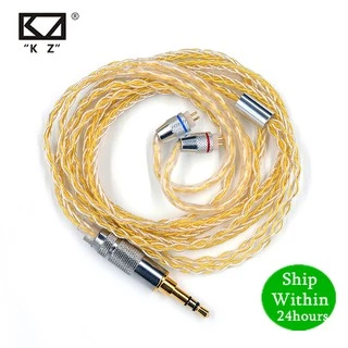 KZ Gold Silver Cabo Misto Com Banho De Prata Fio De Atualização Para Fones De Ouvido Original ZSN ZS10 Pro AS10 AS06 ZST ES4 BA10 ES3 ZS10 CA4