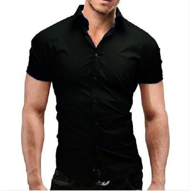 Camisa slim preta store masculina