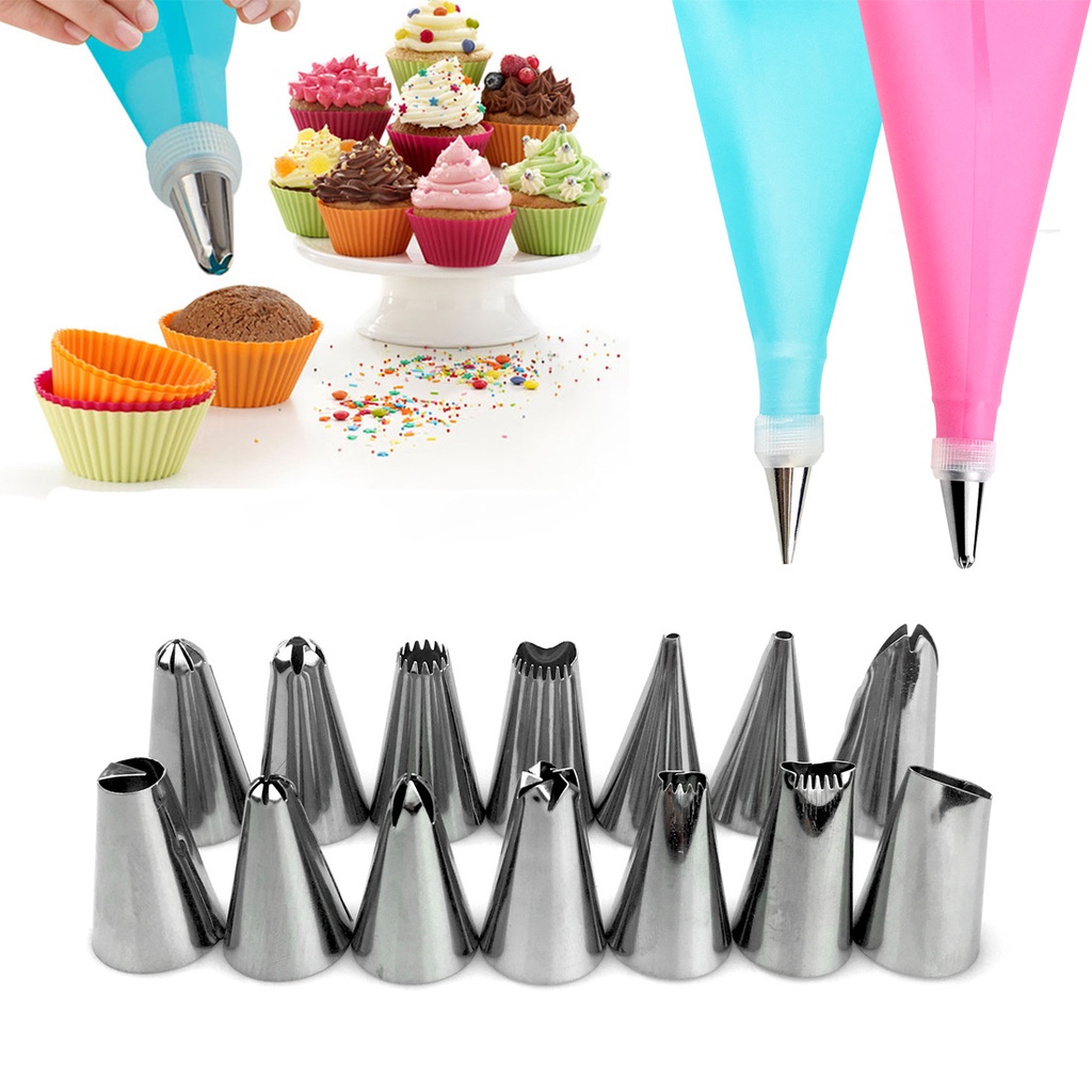 Kit De Decoração De Bolo, 24 Pçs Conjunto De Confeiteira + 3