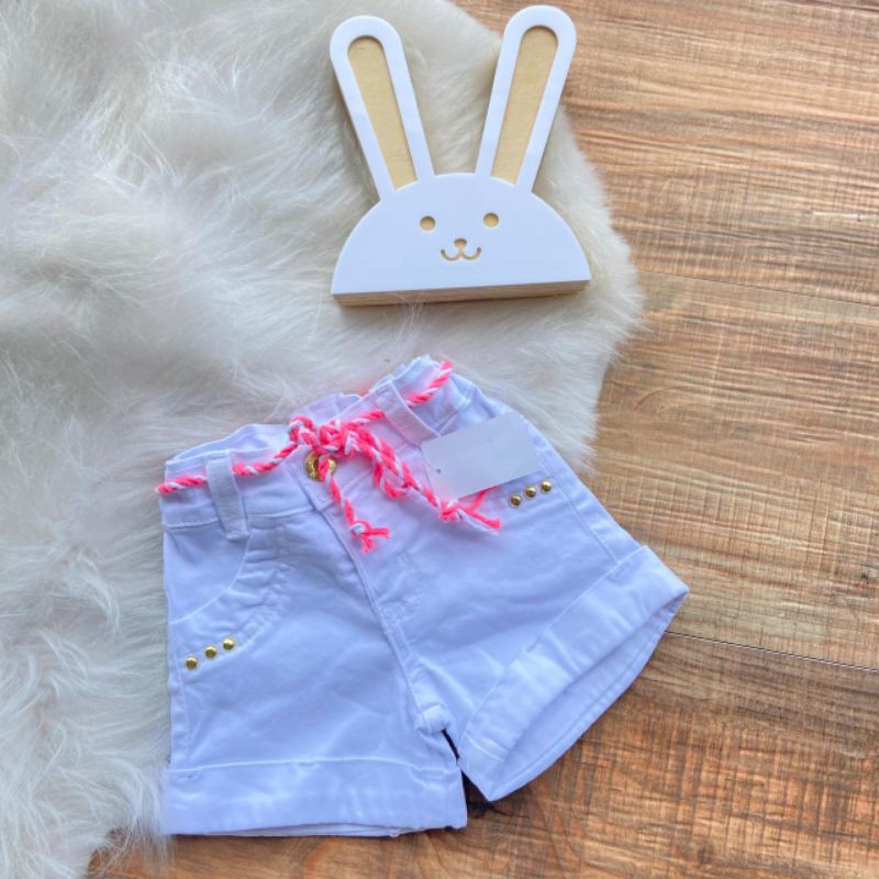 Shorts jeans branco store infantil