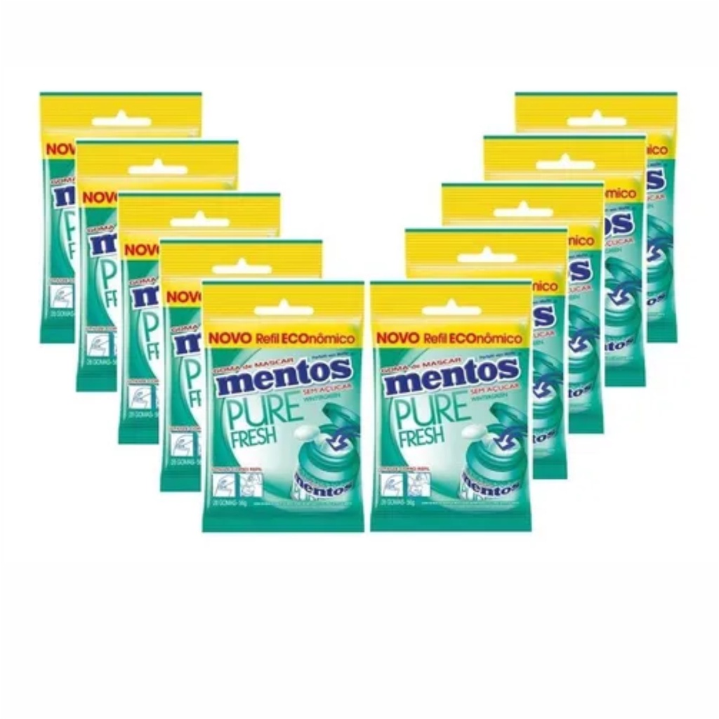 Mentos Purefresh Wintergreen Refil C/10 Unidades