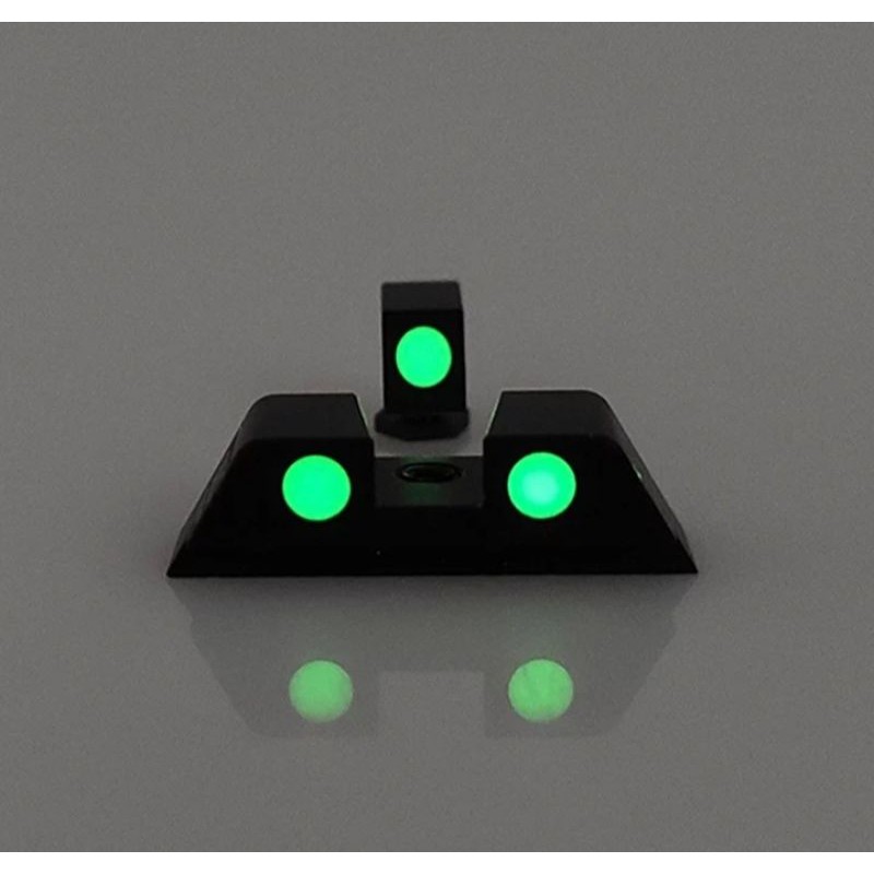 Mira e Massa de Mira Pistola Glock ilumina Escuro Verde