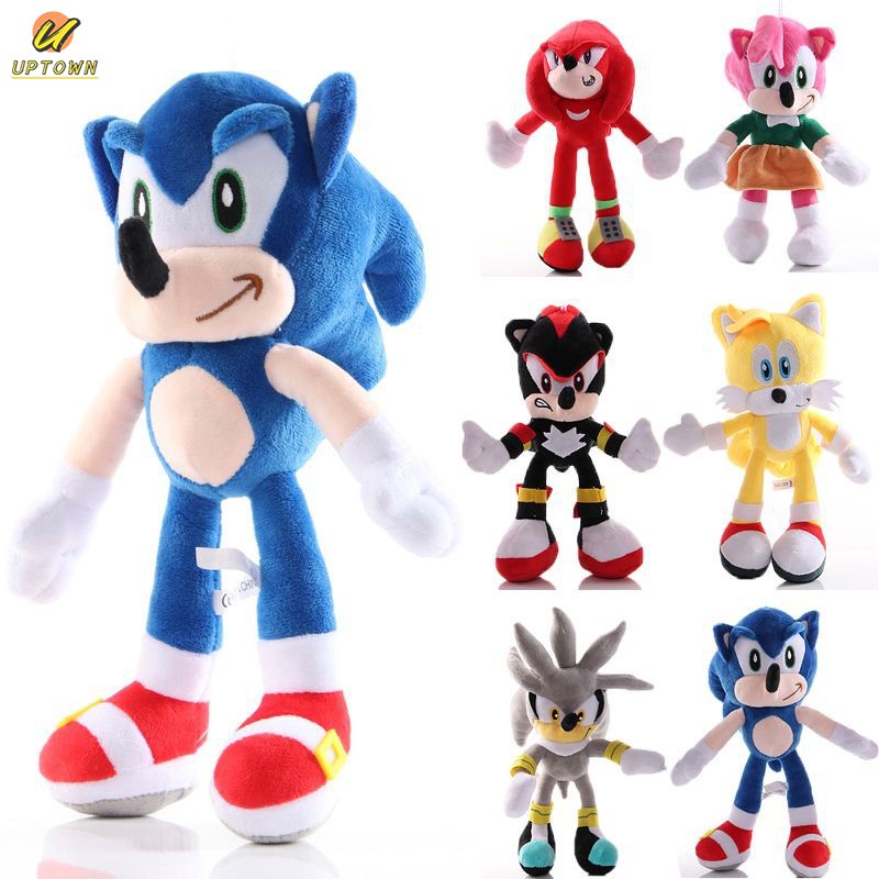 Boneco Sonic - Azul, Amarelo, Preto, Vermelho e Rosa - 14cm