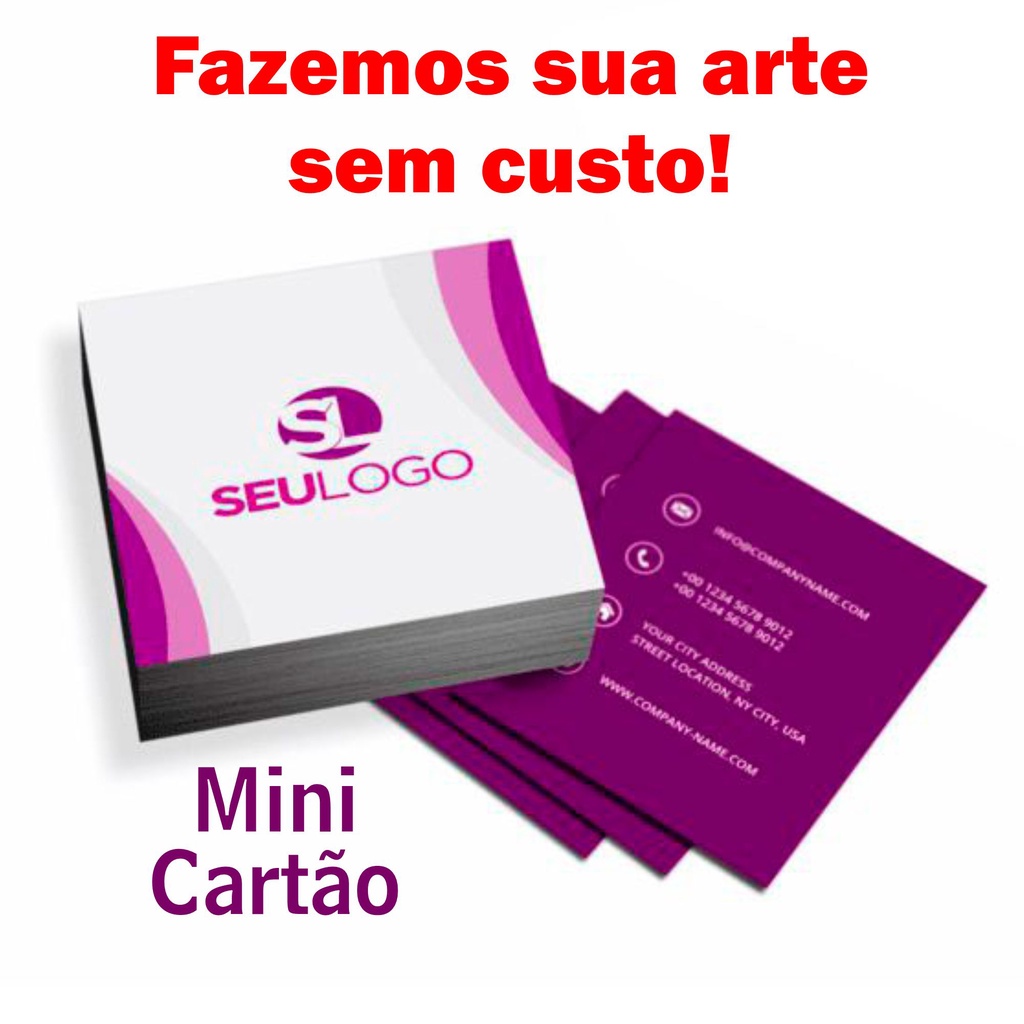 Mini Cartão de Visita 1000un 2000un Arte Grátis Frente e Verso ...