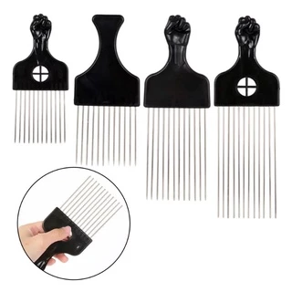 Pente Garfo Aço Afro Black Power Dentes De Aço