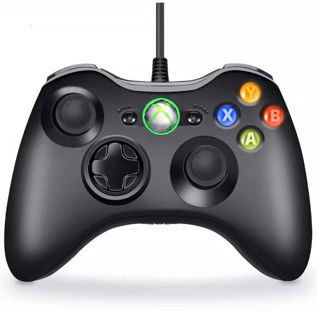 Controle De Xbox 360 Com Fio Para Video Game E Pc Fat E Pc Joystick