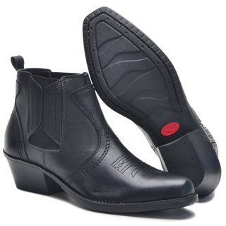 Bota Country de Couro Preto Cla-Cle