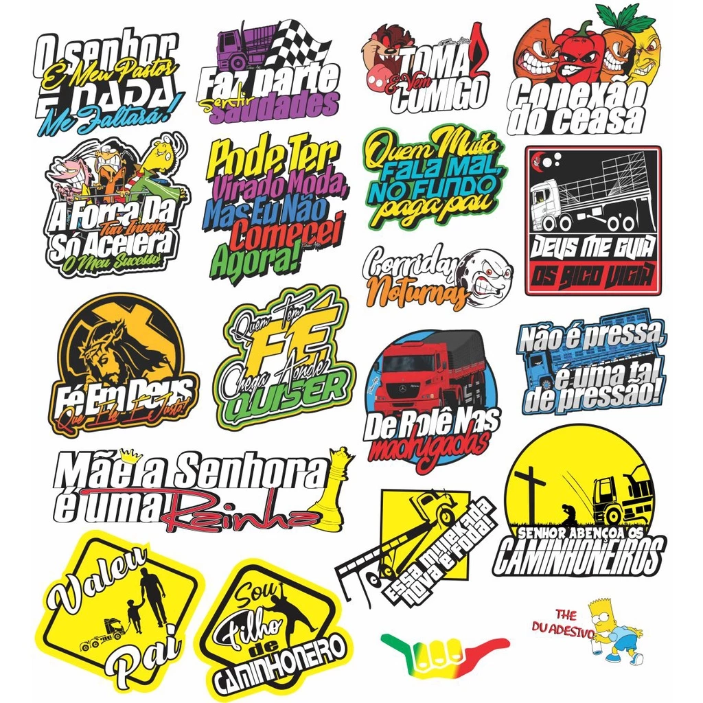 Adesivo Caminhão Kit 3 Cartelas