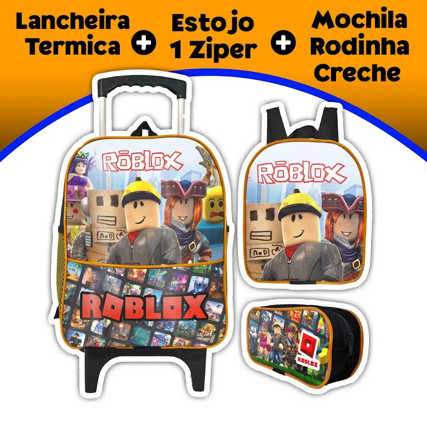Conjunto De Mochila Escolar E Lancheira Para Estudantes Roblox Desenho  Animado/Crianças/Pacote Kit + Livro De Almoço Traseiro