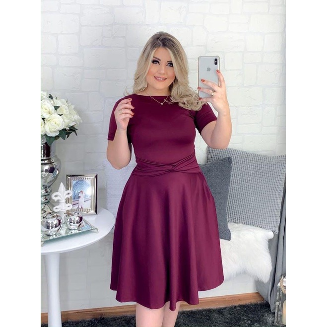 Vestido Midi - vinho