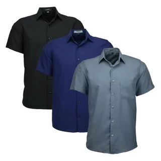 Kit 3 Camisas Amil Plus Size Microleve Manga Curta Não Amassa Super Fresca