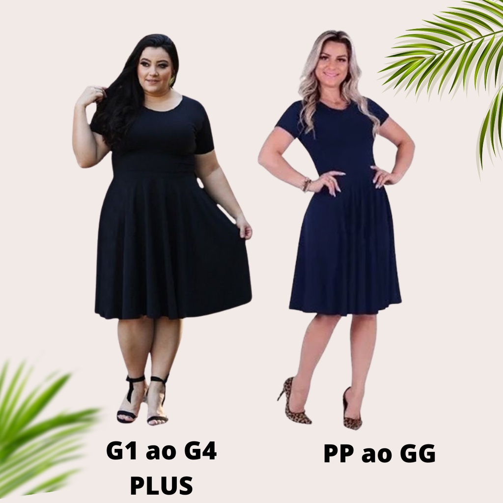 Vestido Feminino Plus Size Peplum (Disponível do G1 ao G4) - www