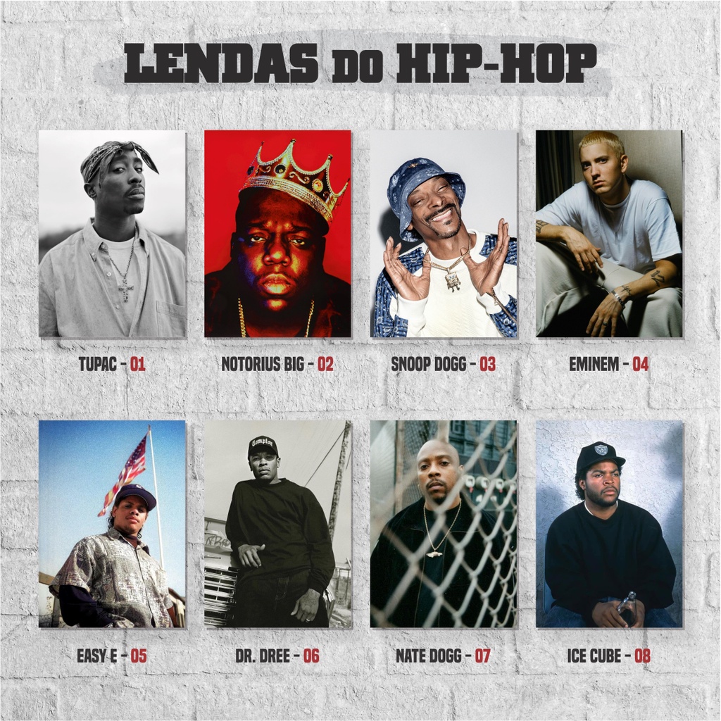 LENDAS DO HIP HOP - PLACAS MDF 20x28,5cm | Shopee Brasil