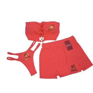 Conjunto Feminino Barbie Adulto, Shorts Feminino Estilo-Rai Nunca Usado  49442909