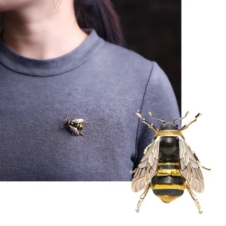 Broche Esmaltado Unissex De Abelha Amarela