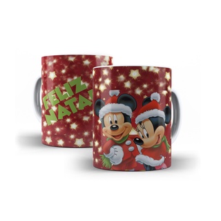 Caneca Personalizada Feliz Natal Mickey Minnie