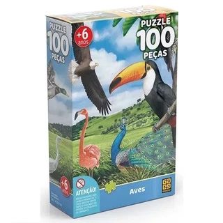 Puzzle Quebra Cabeça Aves 100 Peças 03925 - Grow