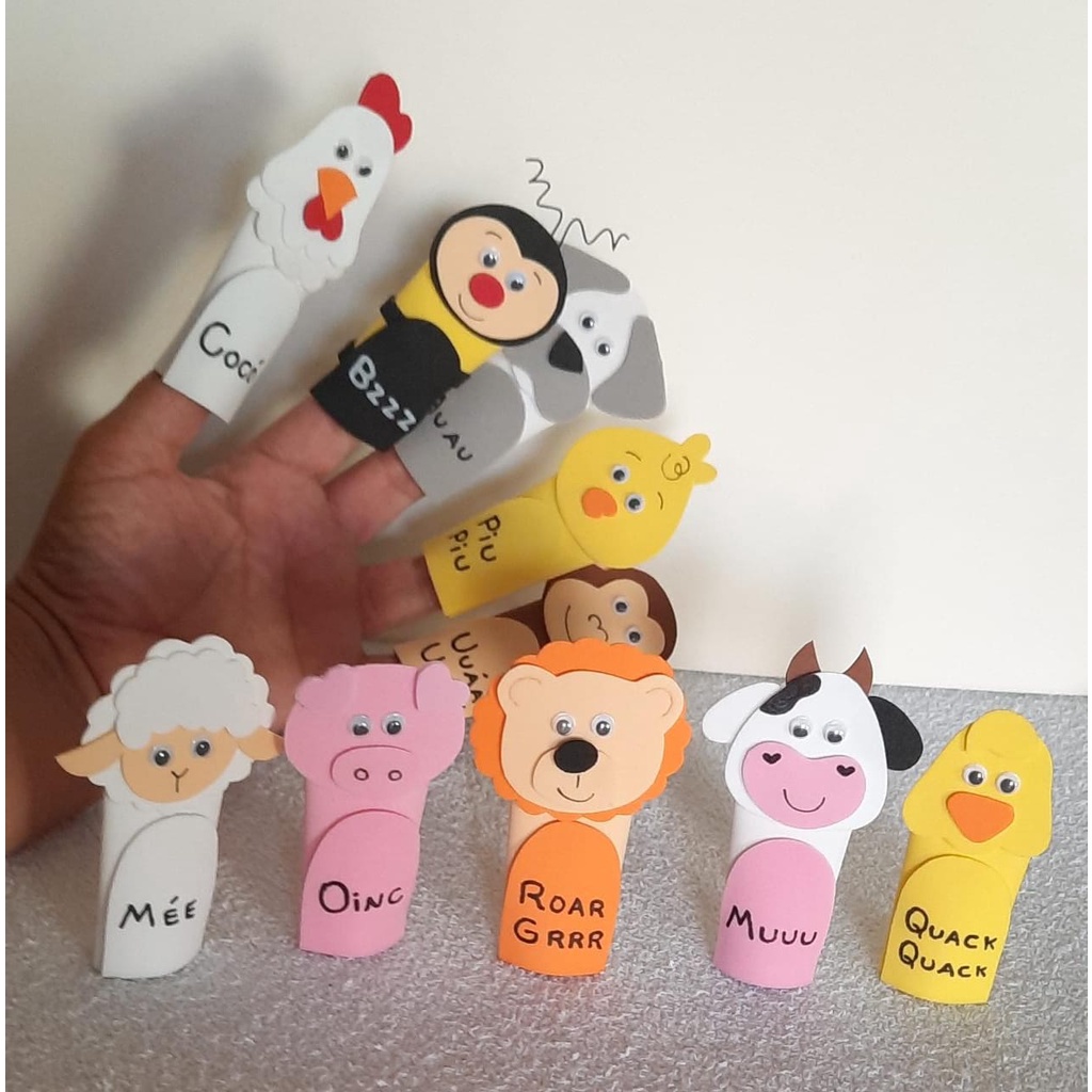 Dedoche Os animais e seus sons - fantoche de dedo - educação infantil ...