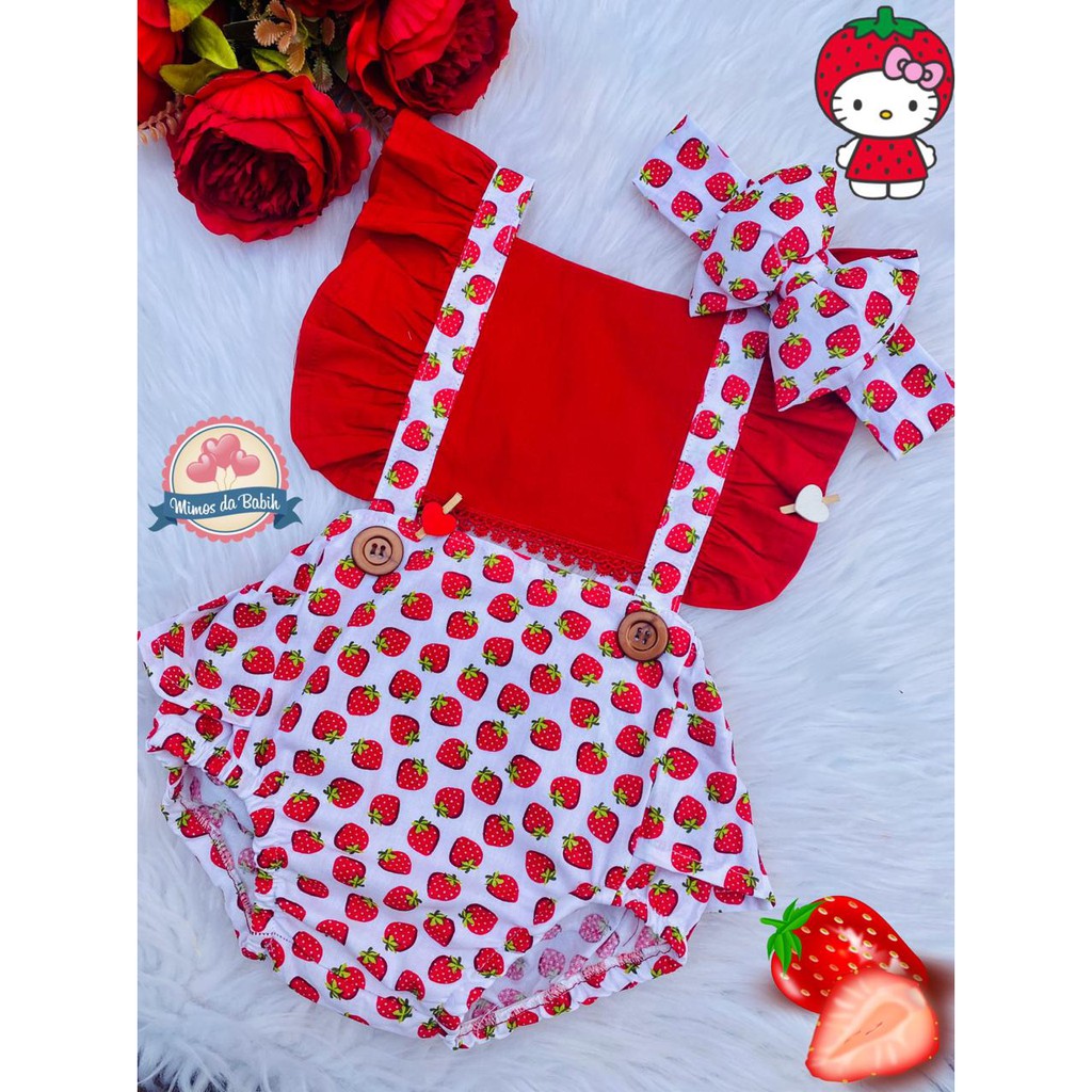 Jardineira Romper Roupa De Bebe Body Mesversario Moana Baby - Mimos da Babih