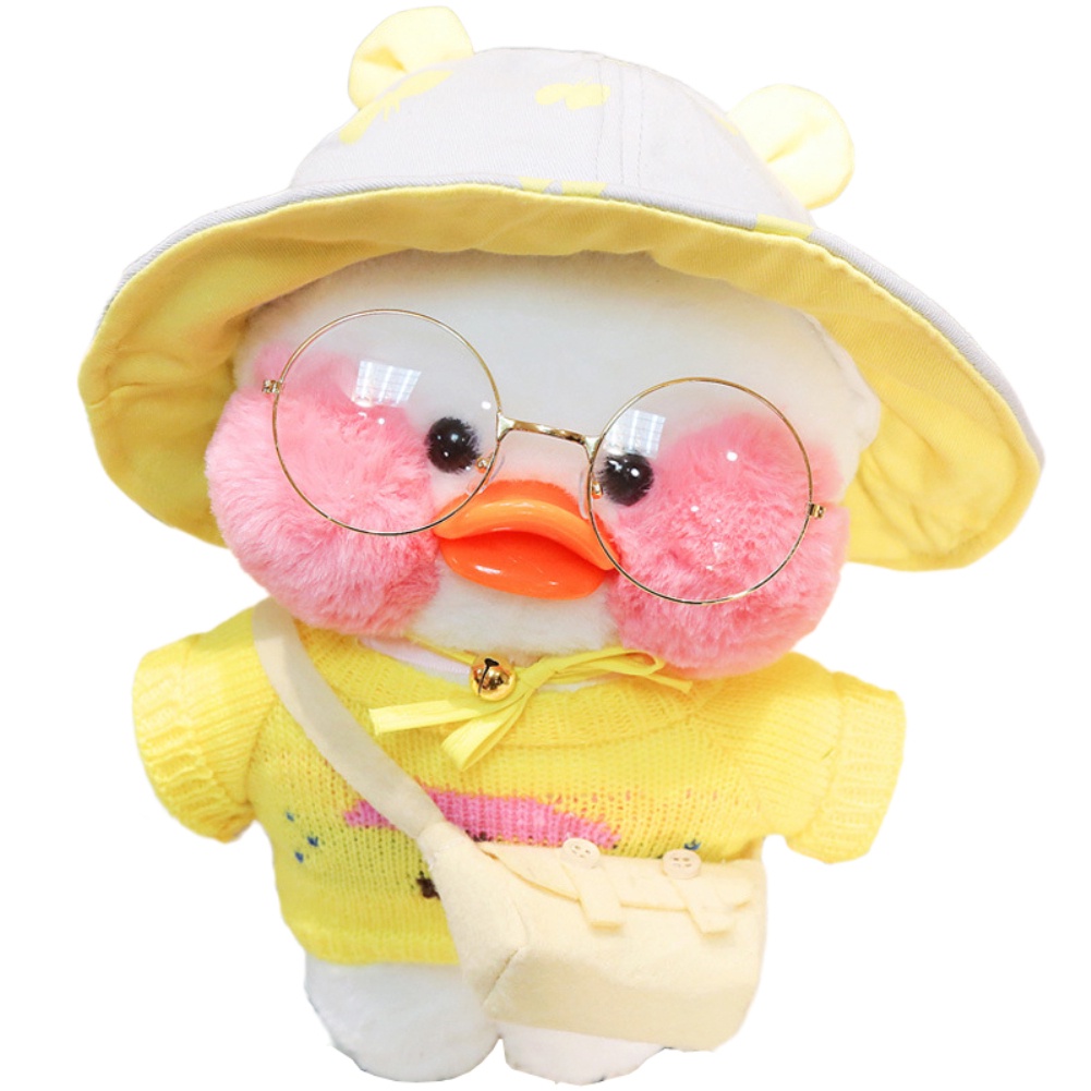 DIY) 2022 Larafan Coffee Duck Yellow Plush Cartoon Toy Kawaii Animal Boneca  Travesseiro Menina Ano Novo Presentes Infantis Podem Ser Vestir