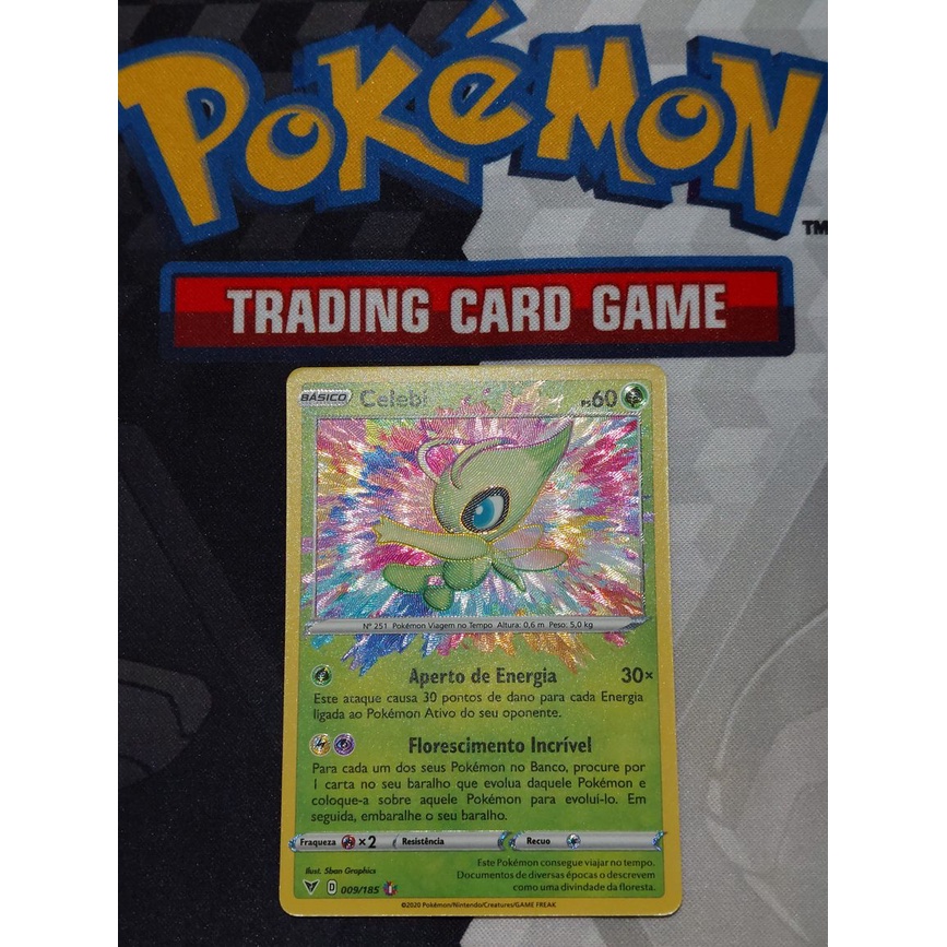 Cartinha Pokemon Celebi Voltagem Vívida Original 9/185