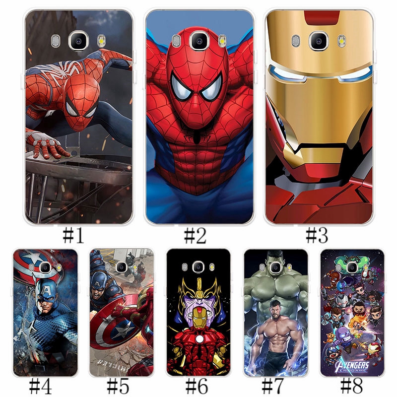 Samsung Galaxy J3 J5 J7 2015 2016 Silicone Caso De Telefone Capa Homem Aranha De Ferro Macio TPU Embalagem