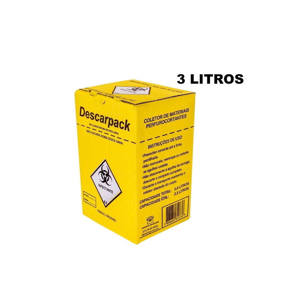 Caixa Coletora Lt Material Perfurocortante Descarpack Agulhas Punchs