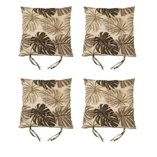 Kit 04 Peças - Almofada Assento Para Cadeira Futon Estampado Gorgurinho Com Amarril
