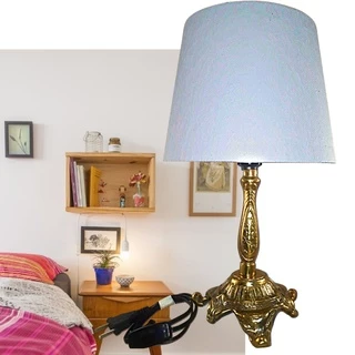 Abajur Luminaria Mesa Dourado Vintage Antigo Romântico Para Sala Quarto Casal Luxo