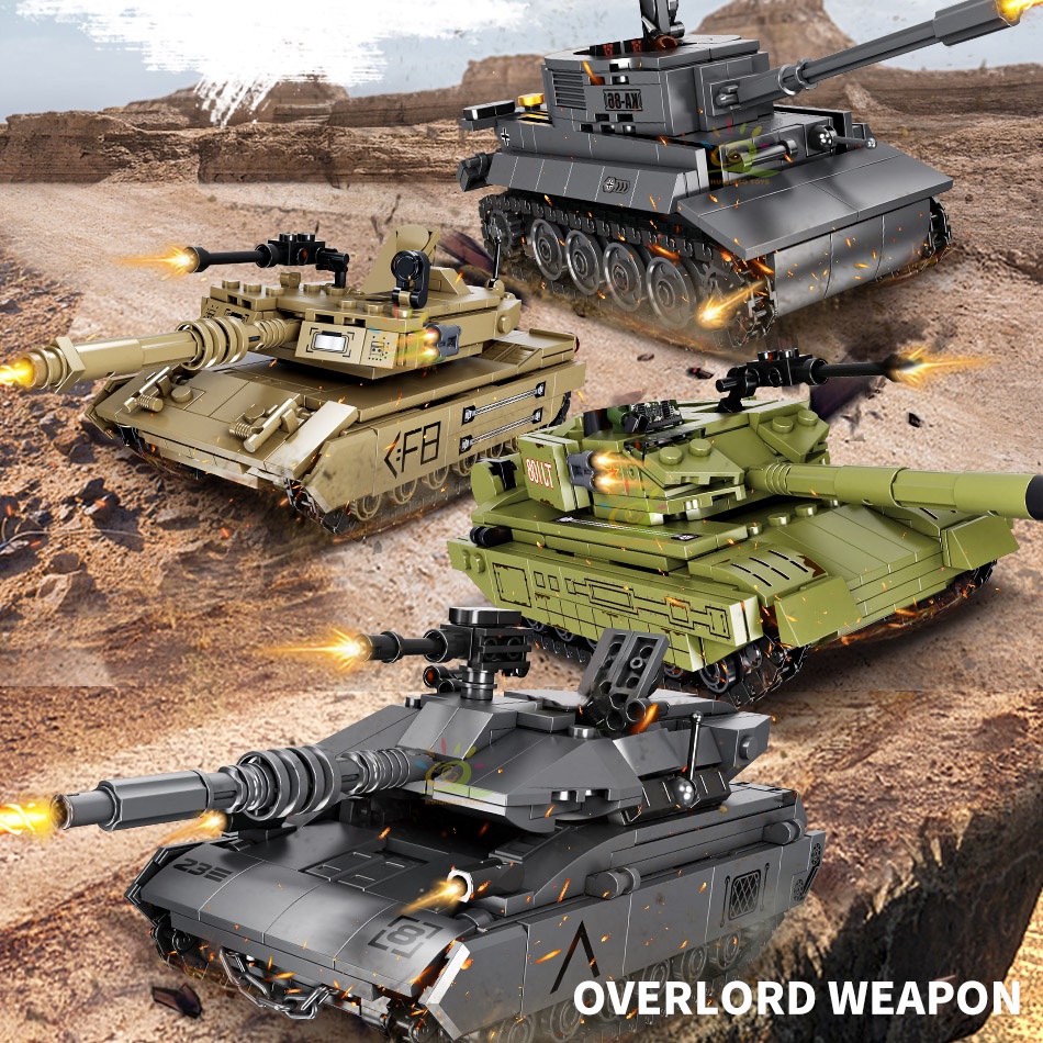 Lego Compatível Com O Militar WW2 99A/M1A2/Merkava Tanque De Batalha Principal/Tigre Blocos De Construção De Tanques 2 Figuras De Soldado Do Exército Brinquedos Educativos De Tijolo Para Crianças Menino