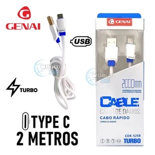 Cabo Usb Android Type C Carregamento E Dados Genai 2 Metros Genai cdx-5258