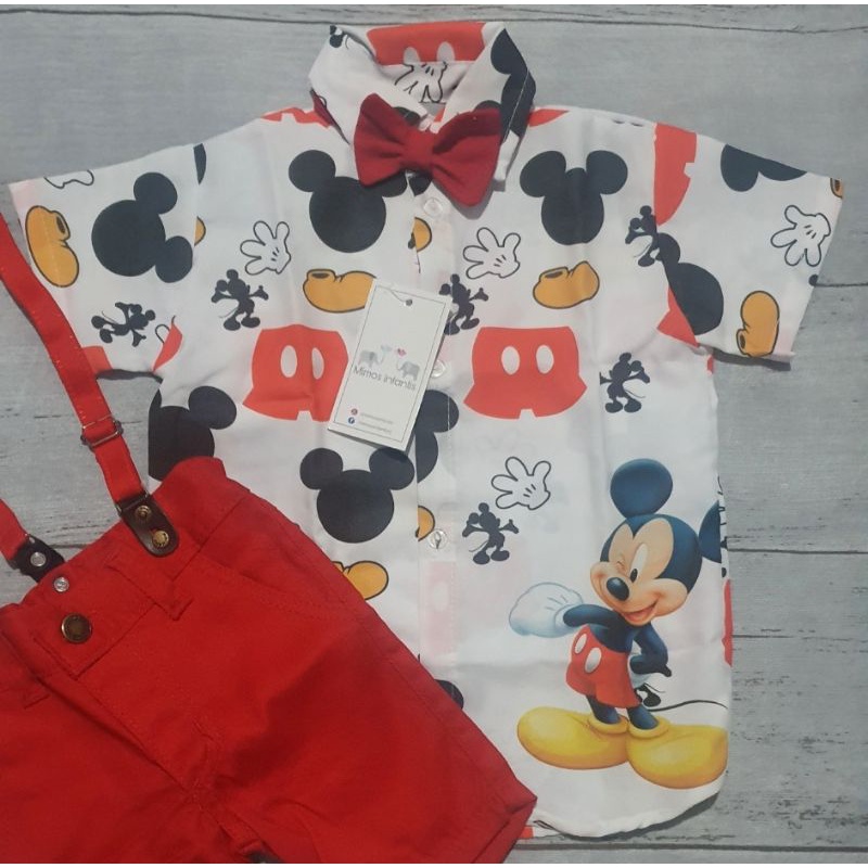 Camisa social sale mickey infantil