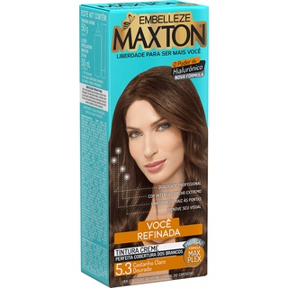 Tinta de cabelo maxton morena +refinada castanho claro dourado 5.3