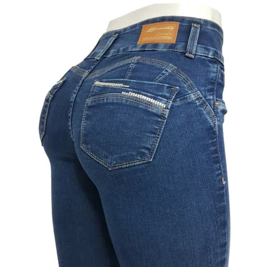 Calca jeans feminina levanta e modela bumbum 253573 sawary