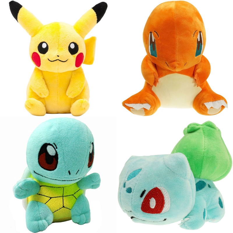 Pikachu Pokemon Boneca De Pelúcia Charmander Esquilo Desenho Anime Menino  Menina Brinquedo Presente - Escorrega o Preço