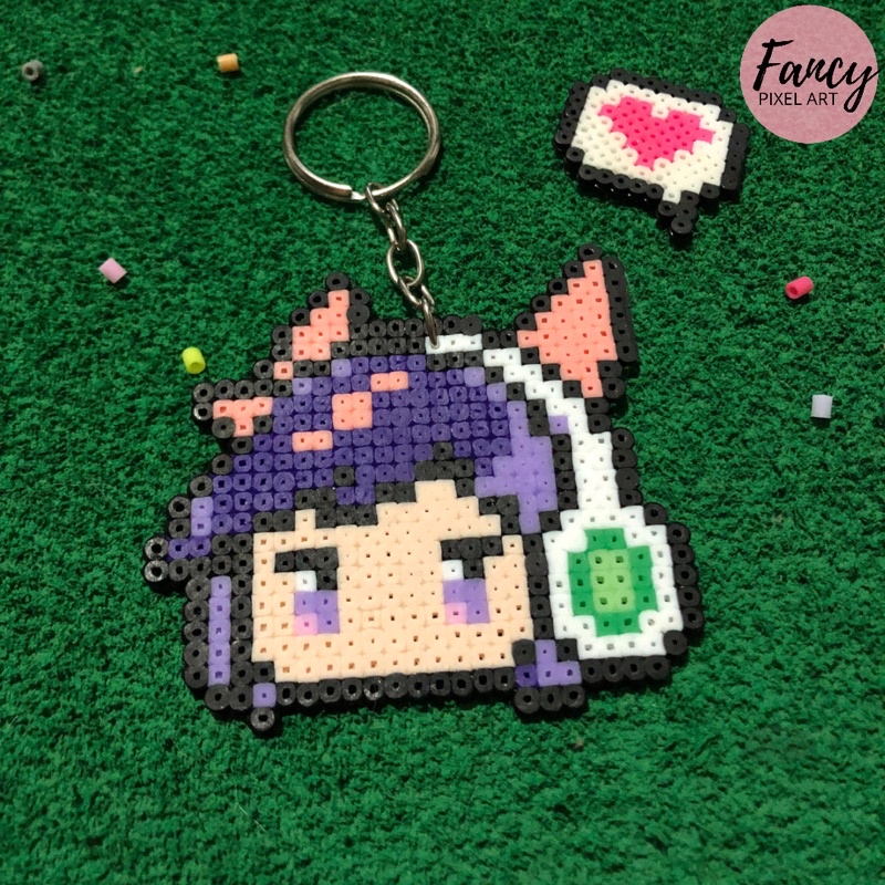 Chaveiro Ahri Fliperama Hama Beads Perler Beads Pixel Art Shopee Brasil