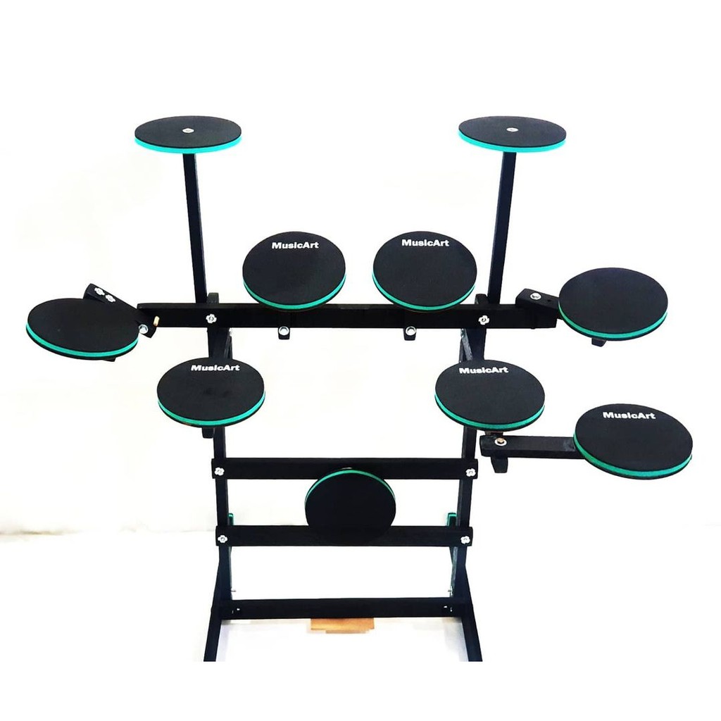 Bateria Praticável / Estudo Music Art 9 Pads + Baquetas - Escorrega o Preço