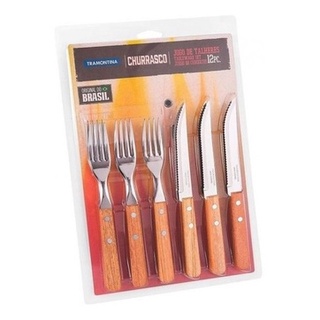 Jogo De Churrasco Inox 12pc Garfo Faca Dynamic - Tramontina | Shopee Brasil